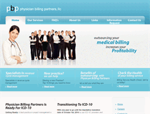 Tablet Screenshot of physicianbillingpartners.com